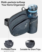 WATERFLY Fanny Pack Waist Bag: Waist Pack for Women Men with Water Bottle Holder Hiking Fanny Pack for Running Walking DogWalking Travel Cycling