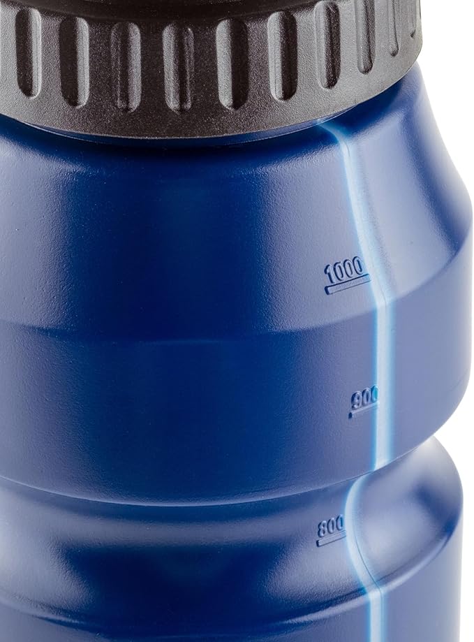 Cannon Sports 1 Liter Sports Water Bottle, BPA-Free, 34 Oz Capacity, Large Mouth, 2 lids (Straw and Squeeze), Great For Helmet Sports Such As Hockey, Lacrosse, Football, Boxing (Navy)