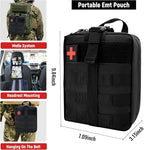 Survival First Aid Kit, MOLLE Medical Pouch Tactical First Aid Kit for Home, Car, Hiking, Travel, Camping, Black