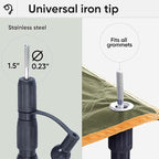 Green Elephant Camping Tarp Poles - Adjustable Aluminum Telescoping Tent Poles for Tarps, Canopy & Awning - Heavy Duty Collapsible Pole Set of 2 - Extends 8ft 2.8 in, Shrinks to 2ft 9.5 in.