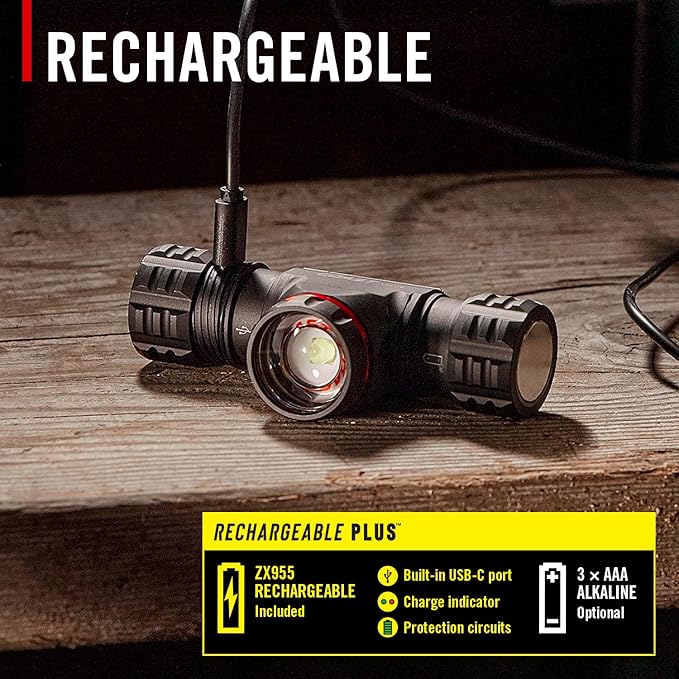 Coast® XPH34R 2075 Lumen USB-C Rechargeable-Dual Power LED Headlamp withPURE Beam® Twist Focus™ and Magnetic Base