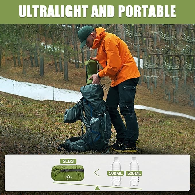 Night Cat Ultralight Tent 1 Person for Professional Backpacker Hiker 2 LBS Only Lanshan Backpacking Bivvy Ground Tent Heavy Rain Waterproof Trekking Pole Not Included
