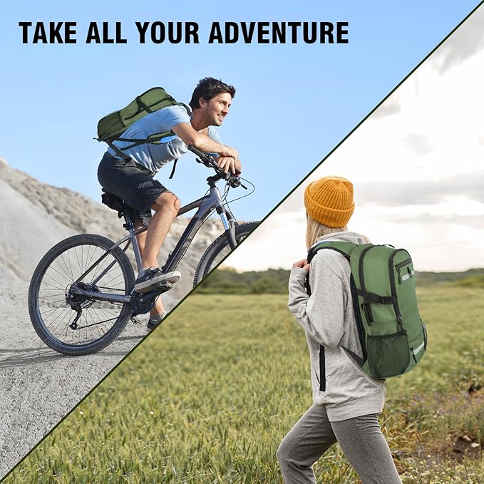 Zavothy 18L Multipurpose Hiking Backpack with 3L Water Bladder – Durable Hydration Backpack with Insulated Bladder Compartment, Hidden Helmet Holder & Rain Cover – for Hiking, Commuting, and Camping