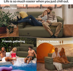 Inflatable Couch Multifunctional Durable Inflatable Sofa with Built in Pump Inflatable Furniture Portable Blow Up Couch for Camping Backyard Outdoor Glamping Inflatable Chair Movie Loveseat