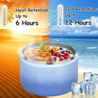 12oz Insulated Vacuum Food Jar with Buckle Lid Wide Mouth Soup Thermo for Hot Food Kids Leakproof Stainless Steel Lunch Container (Gradient Blue, 12OZ)