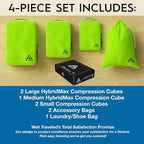4-Piece Deluxe Compression Packing Cubes Travel - Maximize Space In Luggage With Double Capacity Design, Luxury Compressible Packing Cubes For Travel, Large, Small, & Medium Set