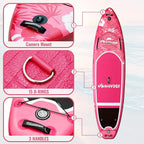 11'6"x35"x6" Wood Grain Stand Up Paddle Board Inflatable, Portable SUP Paddleboard with Complete Accessories, Camera Mount and 10L Dry Bag,Extra Wide Blow Up Paddle Board for Adults Youth Family