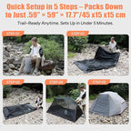 Waterproof Hiking Tent for Backpacking – 2/3/4 Person Easy Up Camping Tent, PU5000mm All Season Windproof Tent for Winter, Cold Weather, Outdoor Hiking & Freestanding Shelter for Mountain Camping