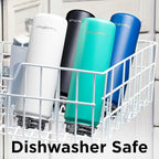 ThermoProof Double-Walled Vacuum Insulated Stainless Steel Water Bottle - Wide Mouth with Chug & Spout Lids, Dishwasher Safe, Reusable, Leakproof, Hot & Cold for Men, Women & Kids - 22oz, Fresh Mint