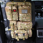 Universal Tactical Car Seat Back Organizer Bag Tactical Molle Vehicle Organizers Panel Vehicle Protector Organizers with 5 Detachable Pouches for Car Truck Ford Jeep (CP camo)
