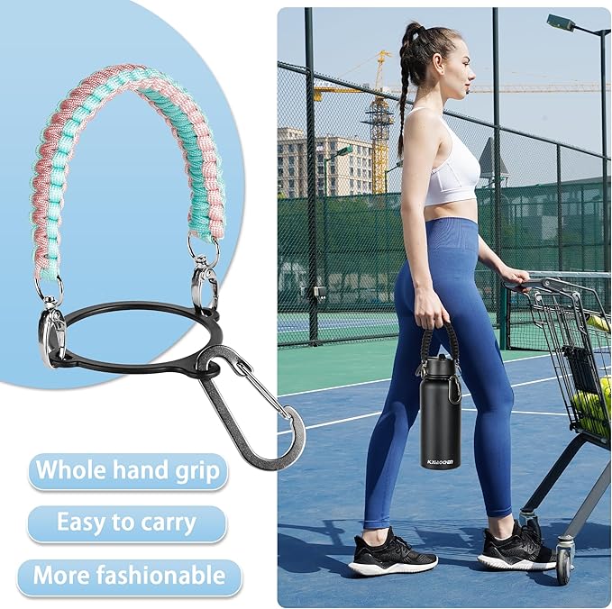 KXIAOCHEN Insulated Water Bottle, Stainless Steel Water Bottle, 2 Lids (Straw and Handle Lid),Wide Mouth Metal Water Bottles Keep Hot and Cold, Double Walled, Thermo Mug, Metal Canteen