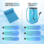 Running Vest for Women Men - Hydration Backpack with Cooling Towel & Tube Cleaner, 2.0L Water Bladder Bag, Lightweight Reflective Backpack for Hiking, Marathon & Trail Running Hydration Vest