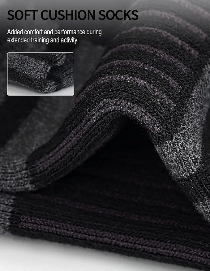 Airacker Ankle Athletic Running Socks Cushioned Breathable Low Cut Sports Tab Socks for Men and Women (6 Pairs)