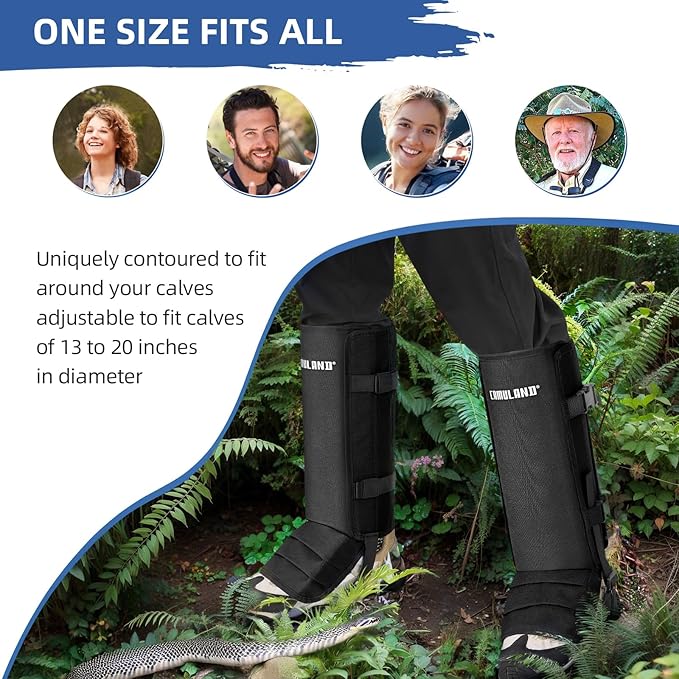 CAMULAND Snake Gaiters for Men & Women, Durable Waterproof Snake Guards for Lower Leg Protection