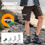 ANTSANG 6 Pairs Merino Wool Ankle Hiking Running Socks Compression Thick Cushion Breathable No Show Socks for Men Women
