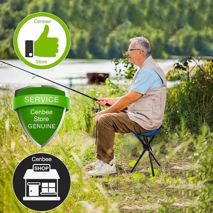 Travel Folding Camping Stool, (Sol·d by→Cenbee) Use Height 14" and Max Weight 300 lbs Outdoor Portable Party Chair Fishing Chair Seat for Camping Fishing Hiking Gardening and Beach Painting