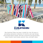 Ben Kaufman Joey Velour Colored Classic Multi-Color Stripe Beach & Pool Towel - Large Cotton Towel - Soft & Absorbant - Assorted Colors - 32” x 62” - 4 Pack