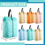 6 Pcs Travel Shoe Bags with Zipper Nylon Portable Waterproof Suitcase Shoe Organizer Packing for Golf(M,Pastel)