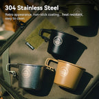 Camping Sierra Cups, 350ml Stainless Steel Mugs, Lightweight Camp Cup for Outdoor Camping Backpacking Trekking, 2pcs Set