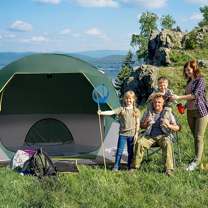 Tents 4 Person Camping Tent, Easy Setup Waterproof Family Tents for Camping, Portable Dome Tent for Outdoor Camping with Rainfly, Carry Bag