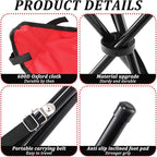 Travel Folding Camping Stool, 17.7 Inch Outdoor Tripod Seat Portable Fishing Chair Sturdy Three Legged Stool with Carry Strap for Camping Party Hiking Golf Mountaineering Picnic Beach, Red