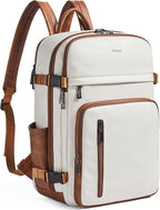 Travel Backpack for Women, Fits 17.0" Notebook, Stylish Carry-on Vegan Leather Backpack with Luggage Strap for Travel and Daily Use