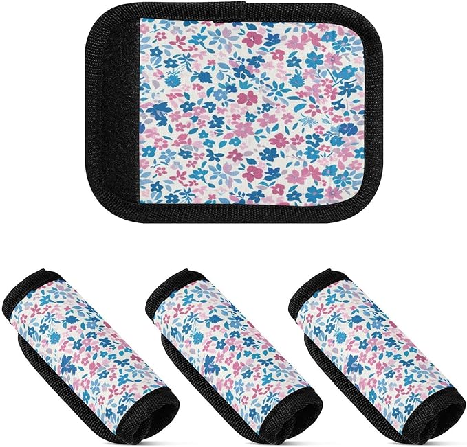Qilmy Fresh Style Floral Fragments Luggage Handle Wrap 2Pack Luggage Identifiers Tag Comfort Handle Grips Cover for Stroller Suitcase Bag Airplane Travel Accessories1496