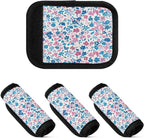 Qilmy Fresh Style Floral Fragments Luggage Handle Wrap 4Pack Luggage Identifiers Tag Comfort Handle Grips Cover for Stroller Suitcase Bag Airplane Travel Accessories1497