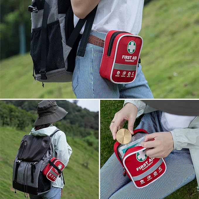 SuccorWare130 Pieces First Aid Kit with Hospital Grade Medical Supplies - Includes Emergency Blanket, Bandage - Great for Home, Outdoors, Office, Car, Travel, Camping, Hiking, Boating