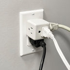 Maxxima 3 Outlet Cube Adapter Wall Plug - Grounded Electrical Wall Tap Outlet Splitter, Multi-Plug Extender for Extra Space, Convenient for Travel - 4 Pack