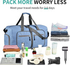 Dimayar 40L Travel Duffle Bag for Men Women - Foldable Duffel Bag with Shoes Compartment - Overnight Bags Waterproof & Tear Resistant(Blue)