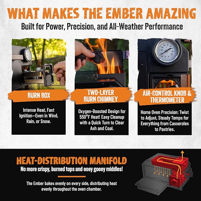 InstaFire Ember Oven (Compact, Off-Grid, Camping, Emergency)