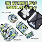 Rosamo Kid’s Luggage Set 6 Piece Suitcase Set 16" Hardside Luggage with Spinner Wheels Girls Boys Carry on Luggage Travel Rolling Luggage Airline Approved (Soccer)