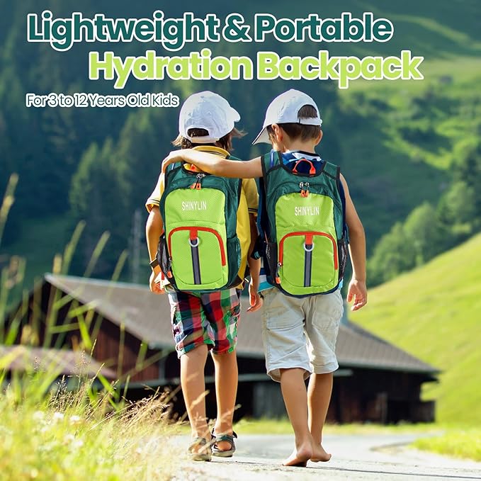 Kids Hydration Backpack with 1.5L Water Bladder Hiking Backpack Lightweight for Boys or Girls Children Biking Climbing Running Cycling