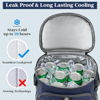 SUN CUBE Cooler Backpack 33 Can, Leakproof Insulated Backpack Cooler for Men Women, Camping Cooler Backpack for Beach Travel Hiking, Waterproof Lunch Backpack, Navy