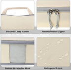 Extra Large Compression Packing Cubes for Travel Essentials, 2 Set Expandable Travel Cubes for Packing Compression Bags Luggage Suitcase Organizer, Cream