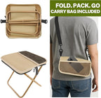 Portable Stool, Small Folding Stool for Adults, Ultralight Camping Stools for Hiking and Fishing (Khaki)