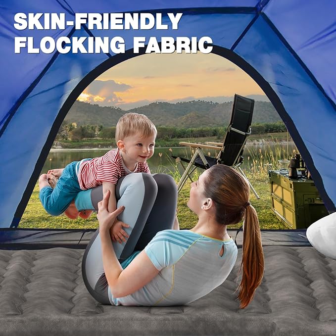 Truck Bed Mattress 5.5-5.8ft: Inflatable Air Mattress for Camping Short Truck Bed 2 Person, Air Pump 2 Pillows, Carry Bag, Khaki