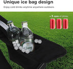 LET'S CAMP Camping Chair 2 Pack Folding Chair with 3-Can Cooler Bag Portable Lawn Chair with Cup Holder,Storage Pocket, Supports 225LBS, Collapsible Chair for Camp, Beach, Picnic (Black)