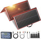 DOKIO 300W Portable Foldable Solar Panel Kit (19.3x37.4in, 15.2lb), with Separate Controller and Dual USB, Monocrystalline Charger for 12V Batteries, Power Stations, RV Camping Emergency Use