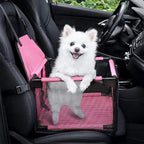 GENORTH Small Dog Car Seats for Small Dogs,Portable Puppy/Pet Car Booster Seat with Clip-On Leash and Mesh Window for Small Pet Up to 11 lbs