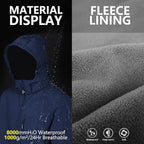 Outdoor Ventures Men's Lightweight Softshell Jacket Fleece Lined Hooded Water Resistant Winter Hiking Windbreaker Jackets