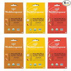 Wedderspoon Organic Manuka Honey Drops, Variety Pack, 4 Oz (Pack of 6) - Genuine New Zealand Honey - Perfect Remedy For Dry Throats