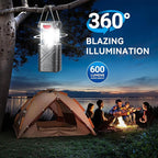 LETMY 4 Pack Camping Lantern, Rechargeable LED Lanterns, Solar Lantern Battery Powered Hurricane Lantern Flashlights with 3 Powered Ways & USB Cable for Emergency, Power Outage, Hurricane Supplies