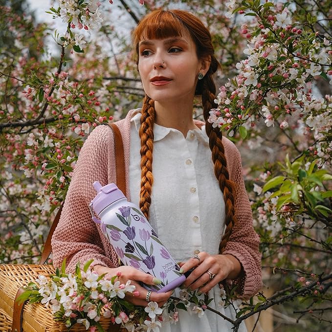 BOTTLE BOTTLE 32oz Insulated Water Bottle Stainless Steel Sport Water Bottle with Straw Dual-use Lid Design for Gym with Pill Box