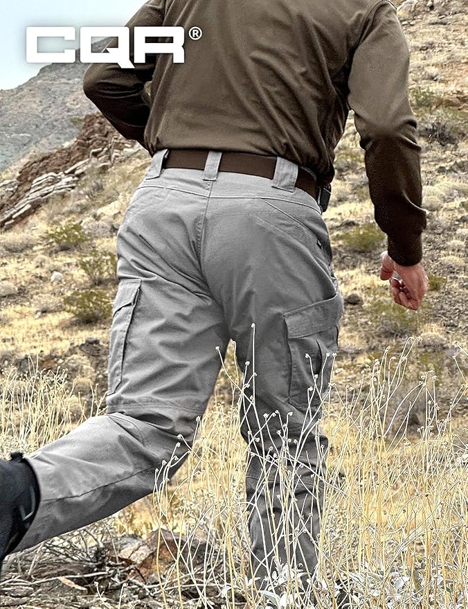 CQR Men's Tactical Pants, Water Resistant Ripstop Cargo Pants, Lightweight EDC Work Hiking Pants, Outdoor Apparel