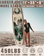 ABBOARD Inflatable Stand Up Paddle Boards - Extra Wide Fishing Paddleboard,Cool Design, Ultra Stable Standup SUP,15 D-Rings, 5 Handles,Camera Mount,100L Backpack, 10L Dry Bag,Youth/Adults