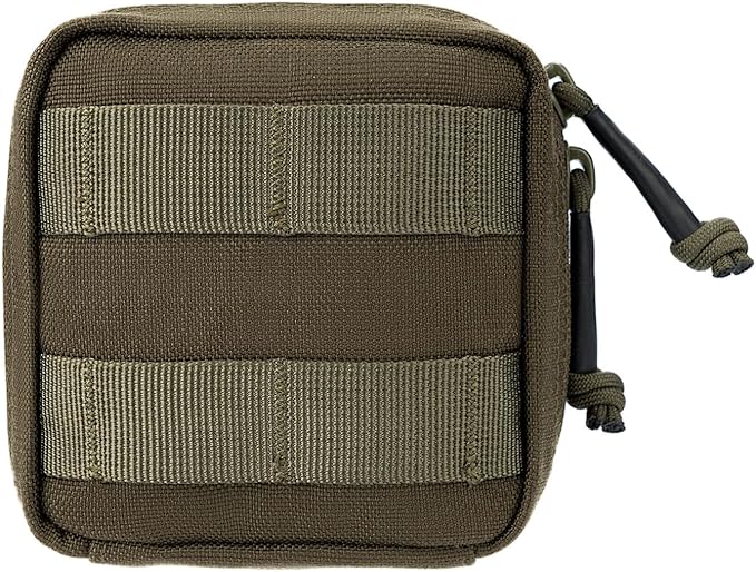 Small MED Kits Holder Duty Belt Gloves Pouch MOLLE Tactical Vest Nasal Spray Case Compact IFAK Carrier Backpack Wallet Cards Knife Gadgets Mini EDC Organizer Bag w/Removeable Clear ID Pocket