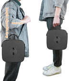 Boreeman Upgraded Collapsible Stool, Square Portable Stool, Lightweight Yet More Sturdy with Load Capacity 400lbs, Perfect for Camping Fishing Hiking BBQ (Square Black)