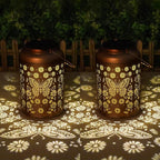 Birthday Day Gifts for Women Men Mom 2 Pack Butterfly Solar Lanterns Outdoor Waterproof - Butterflies Solar Lights Garden Decor, Outdoor Decor for Patio, Yard